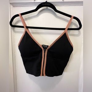 Black And Tan Crop Top